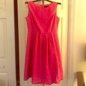 Pink, sleeveless, fit and flare dress size 8